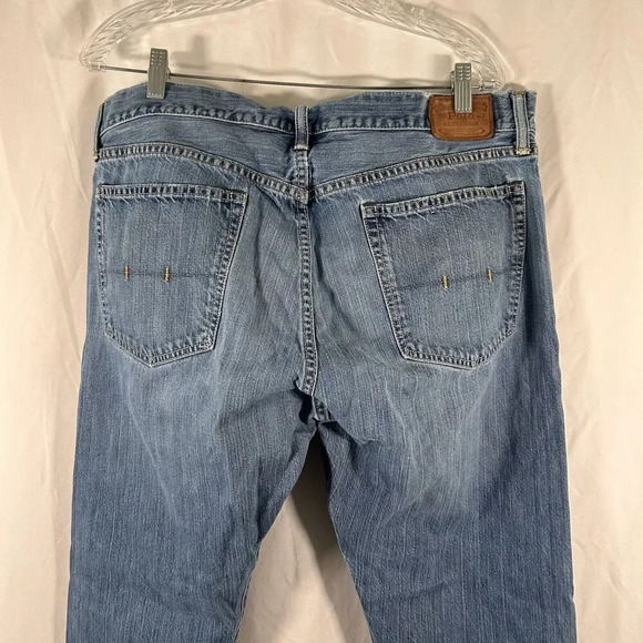 Polo Ralph Lauren Jeans Men's 36x32 Light Wash Blue Denim 100% Cotton Button Zip - Picture 9 of 13